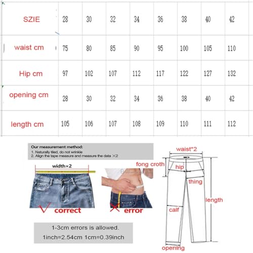 Men's Long Plus Size Cotton S Dark Blue Denim Casual Ripped Trousers4