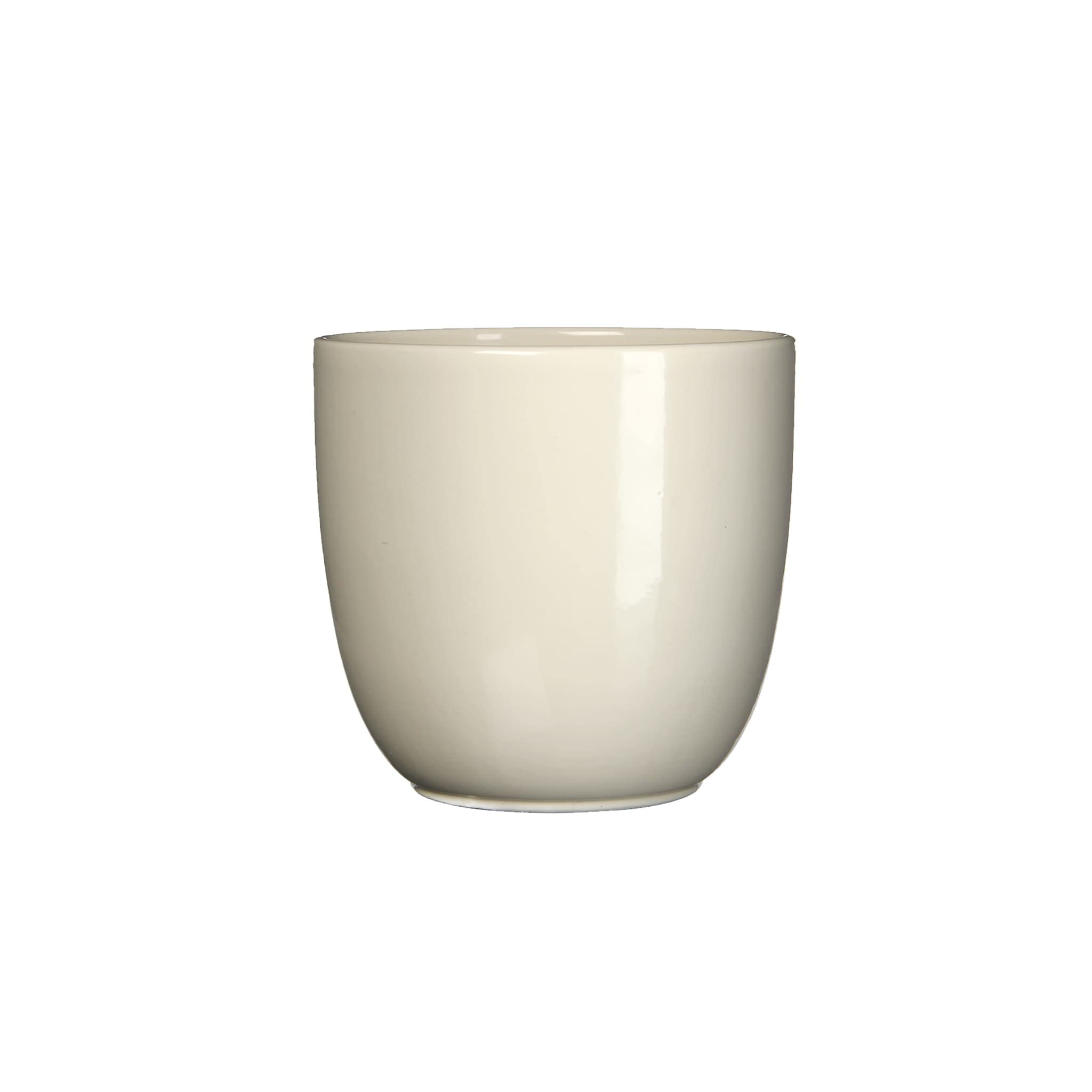 Gardenesque Indoor Planter | Ceramic Plant Pots for Indoors | 8 Colours | Gloss & Matt Finish | W17 x H16cm (Gloss Cream, 1)