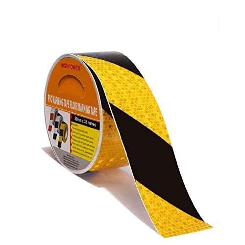 Iktu Highpower Black/Yellow Diamond Grade Super Reflective Bright Tape 2 Inch x 16 Ft Truck Lorry Trailer Conspicuity Safety (50mm x 5meter) (B07W6VGYV4) Amazon Price History, Amazon Price Tracker