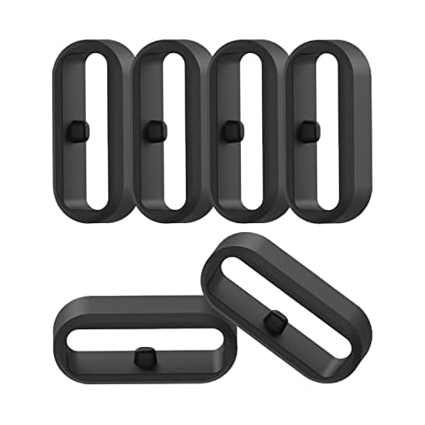 Fastener Rings Compatible with Garmin Forerunner 245 245 Music, Forerunner 645 645 Music Bands(Pack of 6) Silicone Connector Keepers Security Holder Retainer Ring for forerunner 245 Smartwatch Cover