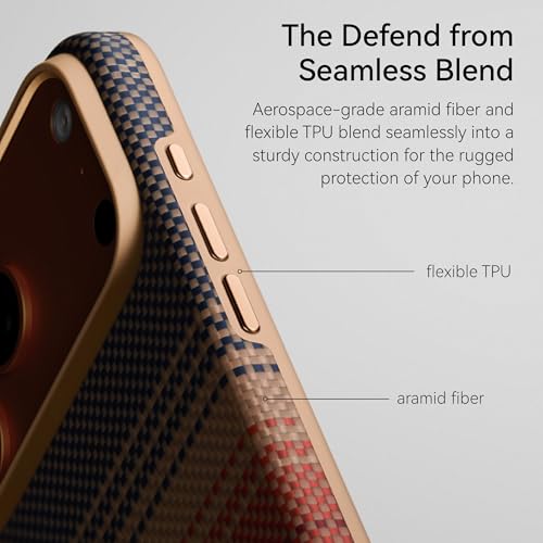 Image of pitaka for iPhone 17 Pro Max Case 6.9 inch, Refined Protection, Sunset | Premium Aramid Fiber, Seamless TPU Fusion, Camera Control Button, Compatible with MagSafe, Minimalist