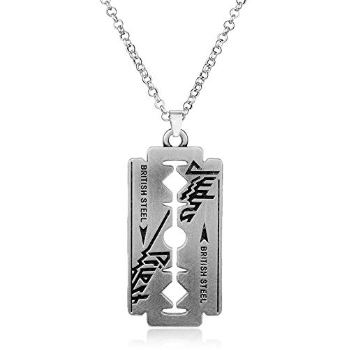 Feidiao Musikband Judas Priest Halskette Rasierklingenform Anhänger Mode Gliederkette Halsketten Freundschaft Geschenk Schmuck Zubehör (2) Cover