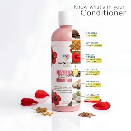 Image of Herbal Hibiscus,Methi Conditioner & Flaxseeds | Anti Hair Fall, Frizz Control & Hair Growth | Sulfate-Free, Paraben-Free Natural Hair Conditioner for Men & Women (200ml)