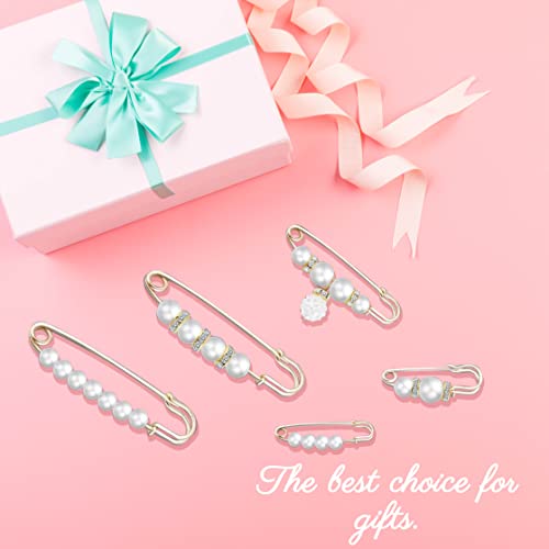 Image of Fashion Pearl Brooch, Sweater Shawl Pearl Pin, Elegant and Fashionable, Enhance your Temperament, Suitable for a Variety of Occasions to Wear (White)