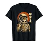 Vintage Astronaut Cat Aesthetic Japanese Space Tee