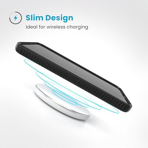 Image of Speck Samsung Galaxy S25 Case - 13-Foot Drop Protection, No-Slip Grips - Samsung S25 Case - Raised Bezel and Enhanced Buttons - Presidio 2 Grip - Black /Slate Grey