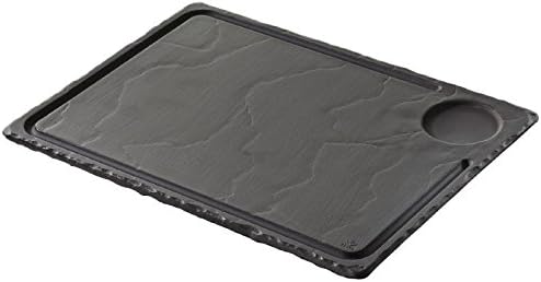 3X Revol Basalt Slate Effect Steak Plates 330mm Platter Porcelain Serving Dishes