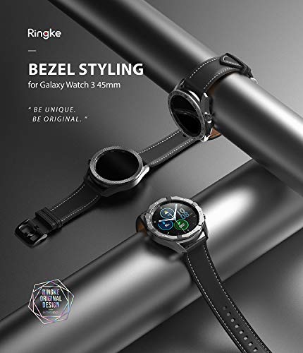 Image of Ringke Bezel Styling for Galaxy Watch 3 45mm Bezel Ring Adhesive Cover Anti Scratch Stainless Steel Protection for Galaxy Watch 3 45mm Accessory - Black [45-04]
