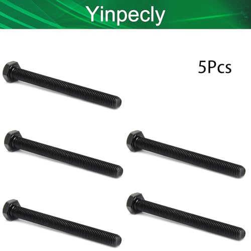 Image of M8x80mm Hex Screws Bolts Carbon Steel Fastener Rustproof Metric Fully Threaded Replace Bolt Black 5PCS