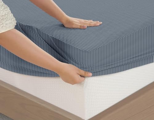 Image of BSB HOME Premium Cotton Water-Resistant Mattress Protector with All Round Elastic Fitted- Breathable, Noiseless, Bed Cover, Hypoallergenic & Washable - (78 x 72 + 10 Inches, Color- Grey)