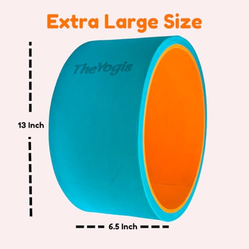 Image of The Yogis Yoga Wheel Strongest & Most Comfortable Wheel Size -17 X 34cm with 2 blocks, 1 knee Pad And 1 Belt