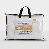 HOMESCAPES Wool Pillow with Quilted Case - Kids 40x60cm, Adjustable Firmness, Hypoallergenic, Woolmark & OEKO-TEX Certified, Washable, All Season Comfort