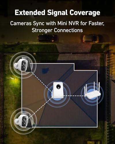 Image of Solar Cameras Wireless Outdoor, 4PCS 4MP Solar Powered Cameras for Home Surveillance Security System, Color Night Vision, 2.4G /5G WiFi 10CH NVR, No Monthly Fee with 128G SD Card