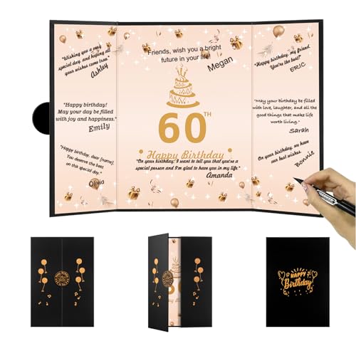 Dincerpen Black Gold 60Th Birthday Decorations cover
