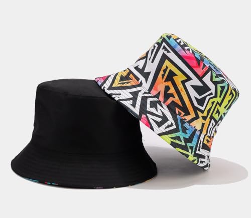 Image of Quanhaigou Bucket Hat for Men Women,Packable Reversible Printed Sun Hats,Fisherman Outdoor Summer Travel Hiking Beach Caps
