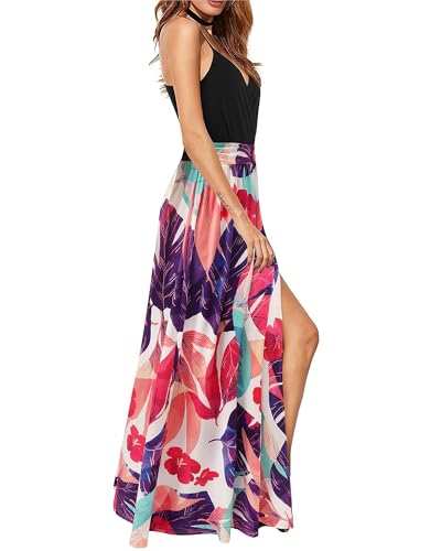 Image of Newshows Women's 2026 Lightweight Summer Wedding Guest Beach Vacation Casual V Neck Split Flowy Maxi Dress