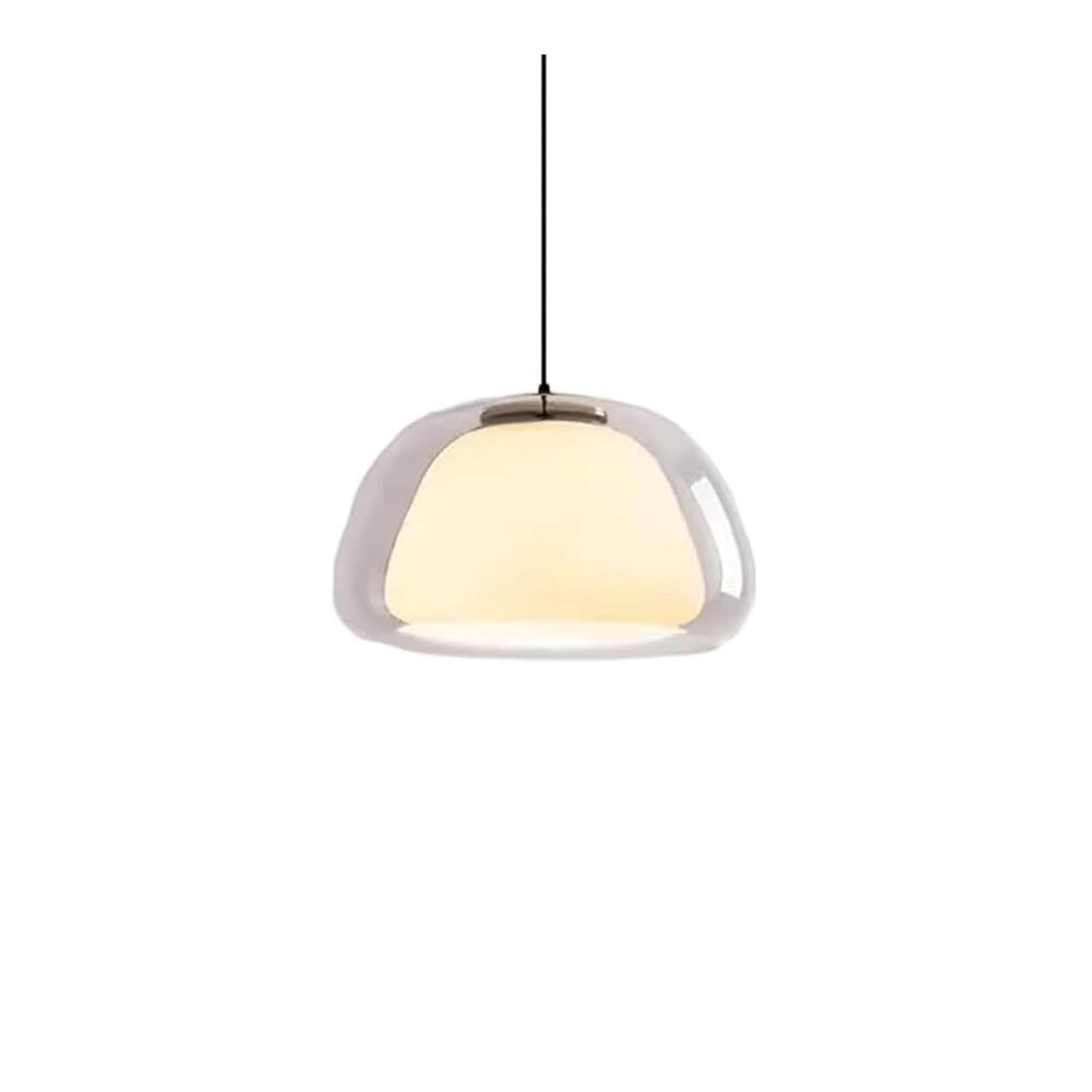 HUAYUSEDF Nordic Minimalist Oval Glass Pendant Lamp Chandelier Hanging Lighting Ceiling Fixture E27 Creative for Living Room Corridor Restaurant(A,39cm)
