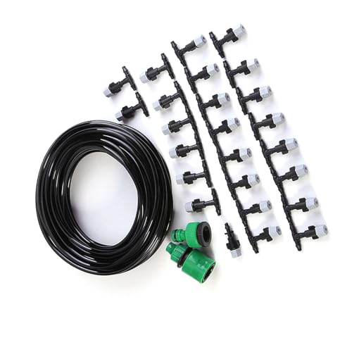 Kit de Riego de Goteo para Patio de jardín: Conjunto de Nebulización de Agua con Boquilla Extraíble y Filtro Incorporado (15M)