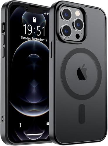Image of iPhone 12 Pro Max Magsafe Hard Back Case | Matte Design & 360 Protection | Military-Grade Apple iPhone 12 Pro Max Cover | Strong Magnet Back - Black