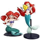Mini Figures, Cake Topper Figurines, Nesloonp Sirène Statue de Gâteau Ornement, Cartoon Magnifique Décoration Figures Cake Topper pour Garçon Fille Fête d'Anniversaire