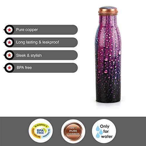 Image of Cello Cop- Pura Good Earth Copper Bottle, 1000 Ml, Dew, Set of 1