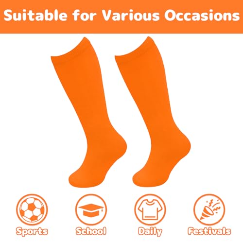 Image of Olreco 1 Pack Toddler Kids Youth Soccer Socks Girls Boys Baseball Socks Youth Knee High Softball Football Accessories Cotton