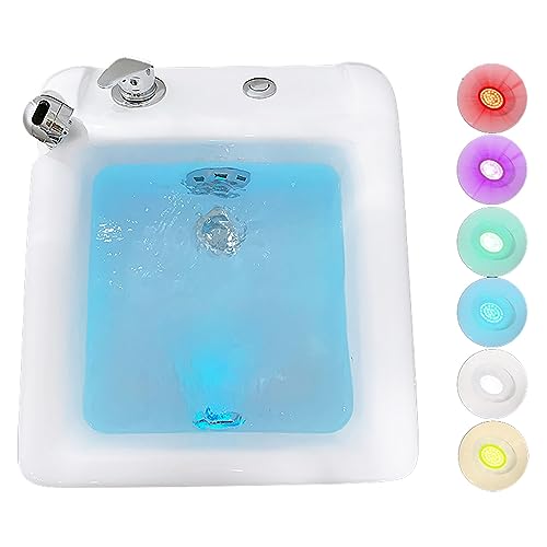 Spa de pies acrílico cuadrado con luz y temperatura ajustable