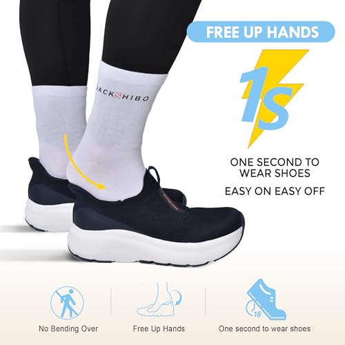 Image of JACKSHIBO Men's Wide Toe Box Slip in Free up Walking Shoes Cushioned | Orthopedic Walking Shoes,Arch Support,Zero Drop,Soft Knit,Light Cushion Sole,Slip On Casual Comfortable Design