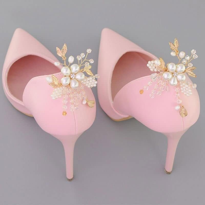 数量限定！JJZXD 靴クリップクリスタルパールハイヒールデコレーションビーズフローラルチャーム DIY靴女性レディバックル取り外し可能なクリ ランニングシューズ