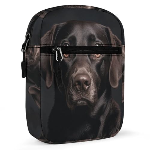 Personalized Small Crossbody Bag Water Resistant Messenger Bags Mini Black Lab Dog Printing SlingBag For Men Women 7