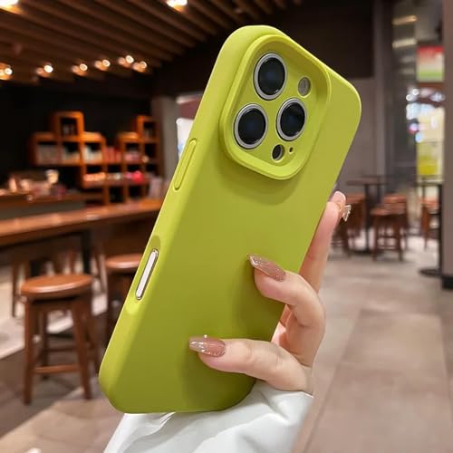 Coque silicone liquide iPhone 16 Pro Max souple vert