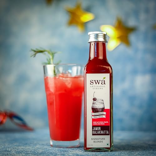 Image of Swa Artisanal Syrups Jamun Kala Khatta 250Ml Liquid, 100% Natural, Makes 10-15 Drinks, Perfect For Cocktails /Mocktails /Lemonades /Ice Gola /Craft Coffees