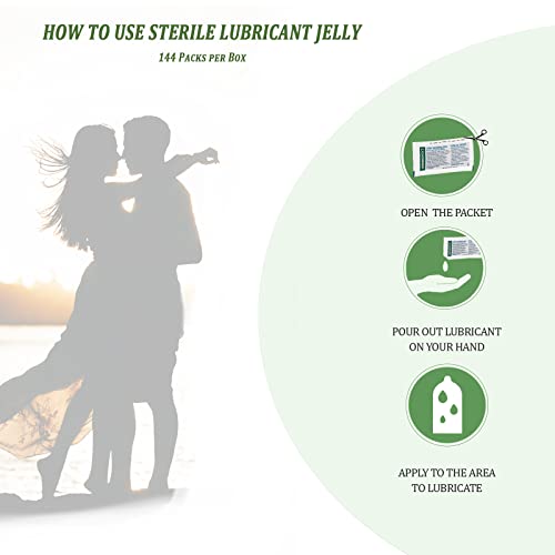 Sterile Lubricant Jelly For Hospitals And Clinics Use. Professional Lubricating Single Packets, Water Based Gel Lubricants By Sion Medical 0.105 Oz (3G) 144 Per Box - Lube On The Go! #TOP4