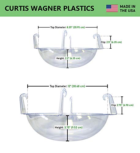Curtis Wagner Plastics Hanging Wire Basket Coco Drip Pan (5 Pack) Clear Basket Plastic Planter, 8.25” Top, 2.50" Depth, Used Outdoor & Indoor Plant Hanger For Window Shelf & Room Wall Décor #TOP1