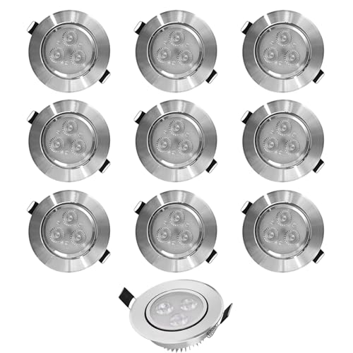 Opiniones de Plafones de techo . 44 Paquete de 10 Lampara de Techo Empotrable 3W Lamparas Plafones para Techo Luz Blanca Brillo Alto Moderno Ahorro de Energia para Dormitorio Sala de Estar Oficina