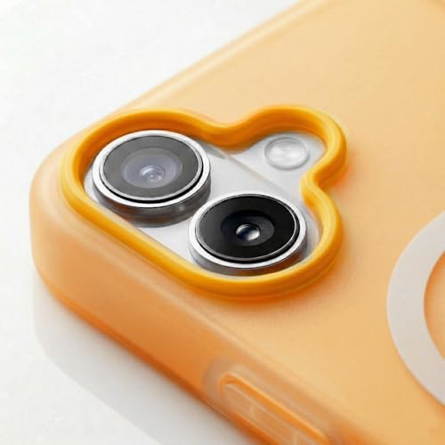 Image of amazon basics Luxury MagSafe Compatible Magnetic Case for iPhone 17 | Soft Touch Matte Pastel Finish | Shockproof Back Cover with Camera Protection (Orange)