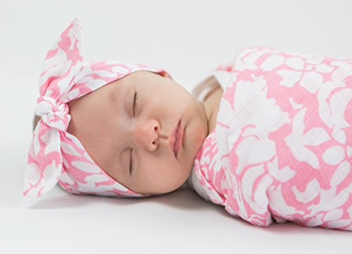 Image of SwaddleDesigns Marquisette Receiving Swaddle Blanket for Baby Boys & Girls, Soft Premium Cotton Muslin, Best Shower Gift, Pink Lush, Parent Picks Award Winner Small