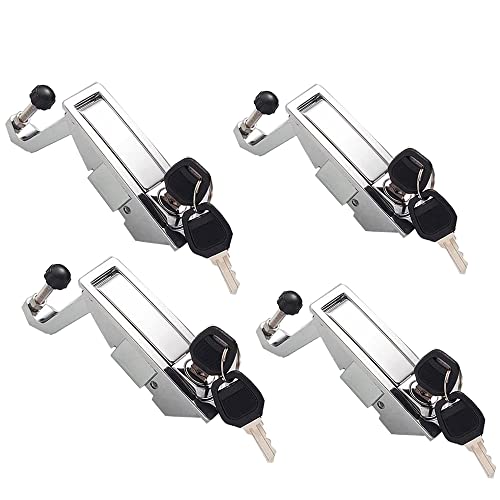 4Pcs Compression Latch Lock Trigger Latch Lock Zinc Alloy Adjustable Lever Hand Operated Compression Latches Flush Mount Silver