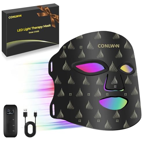 Image of Red Light Therapy for Face, 850nm Infrared LED Mask, Model E100B | 8 Modes & 5 Intensities, 432 Uniform LEDs Red Light Mask, 2000mAh Rechargeable, At-Home Travel Skincare, Gift for Women