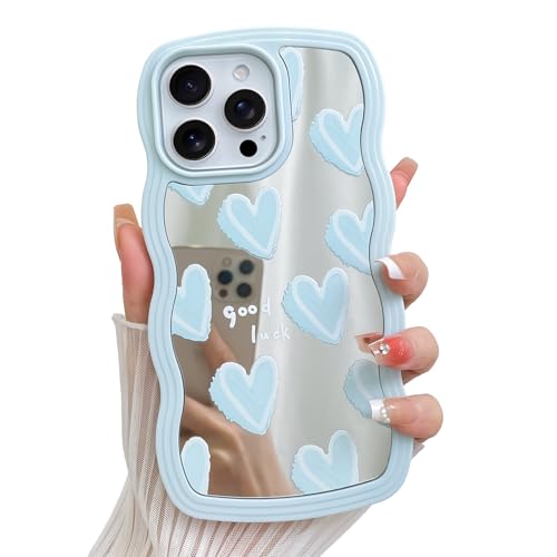 Coque iPhone 14 Pro motif cœurs bleus le cadeau tendance parfait pour femme