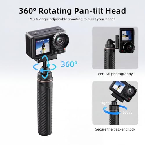 Image of Celfiexpt 66cm Extendable Action Camera Tripod with Integrated Magnetic Quick-Release Mount, 360 Adjustable Ball Head, Camera Stand for DJI Osmo Action 3 /4 /5 Pro & Osmo 360 (Camera Not Included)