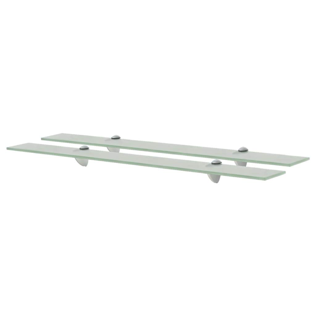 Juego de 2 estantes flotantes de cristal de seguridad de 8 mm, 80 x 20 cm, mate, con capacidad de carga de 15 kg y abrazadera de zinc, estantería moderna de cristal para salón, baño