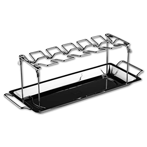 Soporte para patas de pollo de acero inoxidable con bandeja de recogida para 12 patas de pollo para horno, alitas de pollo, soporte para verduras Cover