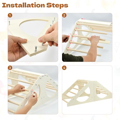 Image of Chicken Roosting Bar Solid Wood Roosting Ladder Poultry Perch Stand Jungle Gym for Backyards Chicken Coops Farms Chicken Toy for Chicks Hens Roosters Large Birds Parrots Macaws L