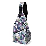 TecEr Green-cactus-flowers Pattern Sling Bag Crossbody Backpack for Men Women Chest Bag For Travel Hiking Cycling Camping