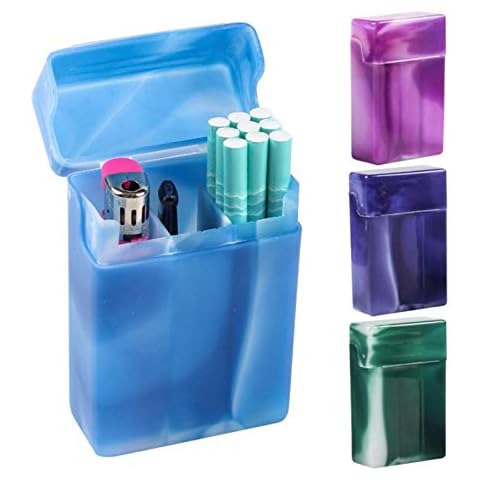 monshop Cigarette Case For Roll Ups, Cigarette Case Holder With Compartments, Portable Plastic Cigarette Case Box Cigarette Storage Box Holder (Random Color) Cover