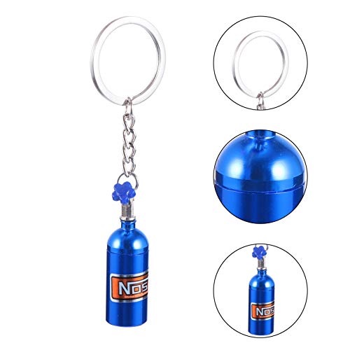 BESPORTBLE 2 Pcs Azul Mini Garrafa de Óxido Nitroso Chaveiro Modelos de Peças Automotivas Modelo de