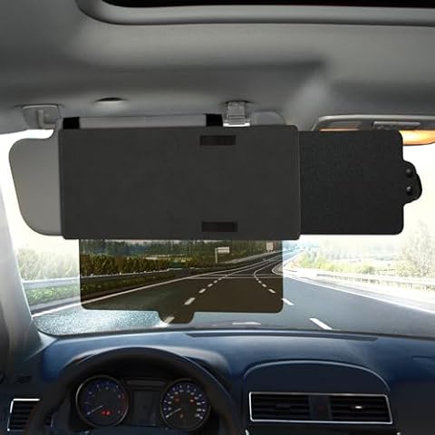 Kutyun Sun Visor Extender for Car, Polarized Car Visor Extender with Polycarbonate Lens and Side Sunshade, Car Visor Protect from Glare, UV Rays, Snow Blindness for Safe Driving, Universal Fit Cars Cover