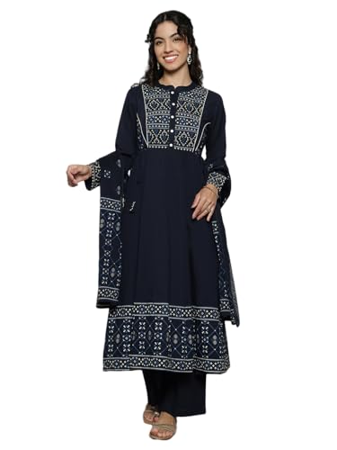 Image of Vbuyz Women'S Cotton Floral Print Straight Stitched Kurta Pant With Dupatta