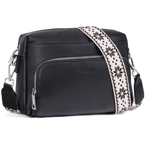 MUIIKOLA Bolso bandolera para mujer, bolso cruzado para mujer, pequeño, de piel sintética, bandolera para mujer con correa de hombro Verstelbaar